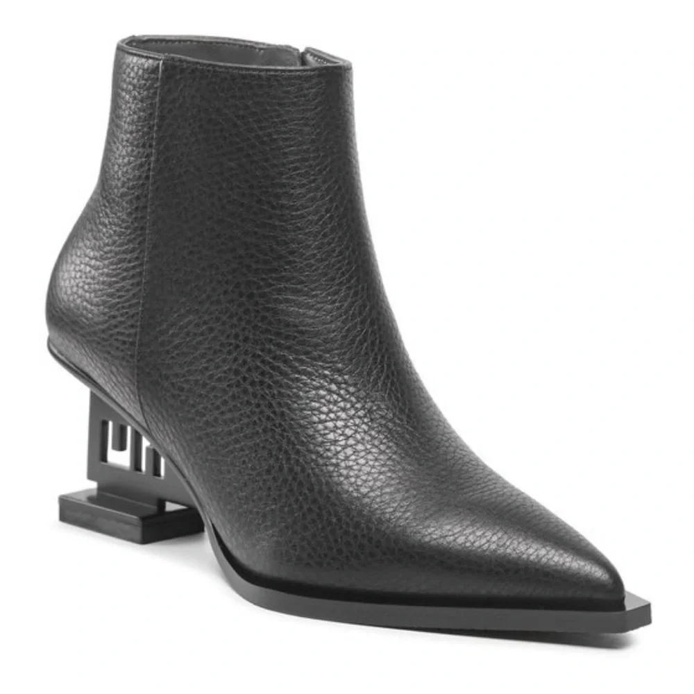 UNITED NUDE Brand New UN Bootie MD Black Cutout Wedge Heel Nappa Leather NIB